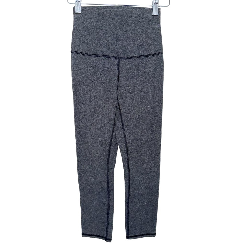 Lululemon Wunder Under Crop Leggings Cropped Yoga Pants Heather Gray Size Small